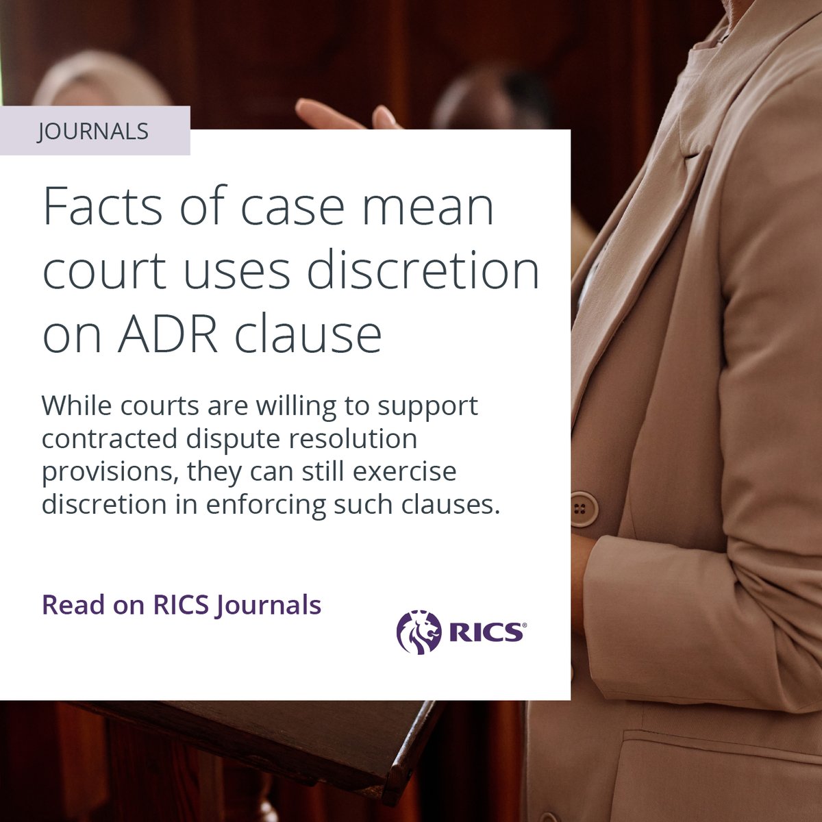RICSnews's tweet photo. ⚖ We're seeing an increase in disputes over the project agreement and related contracts. Explore how courts can use discretion on ADR clauses.

Read on with #RICSJournals 👇

https://t.co/xsauzSmzVE https://t.co/F4x3eJbLCV