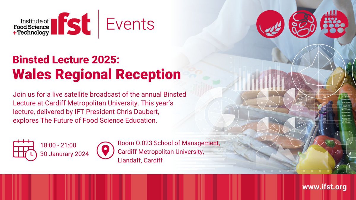 The Binsted Lecture is next week! Join us for a live satellite broadcast of the annual lecture at Cardiff Metropolitan University.  Network with food sector professionals, gain valuable insights, and earn a CPD certificate. Refreshments provided.

🔗: bit.ly/4gQYOua
