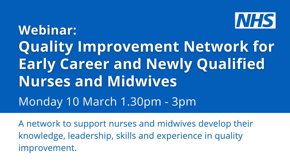This growing network supports nurses and midwives who are within five years of qualification or NMC registration to develop confidence and skills in quality improvement and its application in practice. #teamCNO

Sign up to join the network here: bit.ly/4a97Hwc