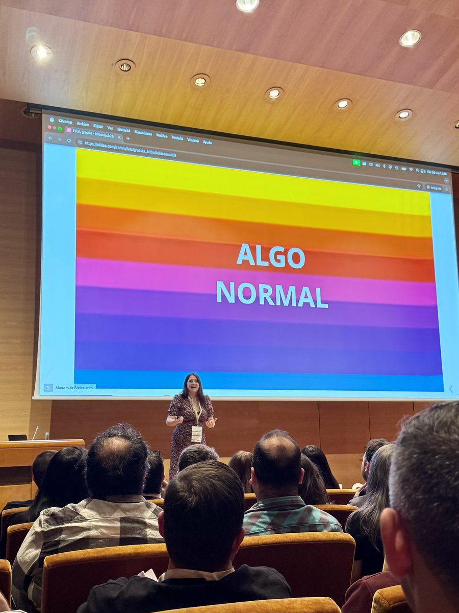 iro2009's tweet image. Otra charla que te hace reflexionar sobre todo lo que normalizas en la vida es la de @IrnMM  Su forma de exponer, con ese tono picaresco, divertido y directo, hace que sus mensajes se graben en el cerebro. ¡Imposible que me guste más! #bilbostack25