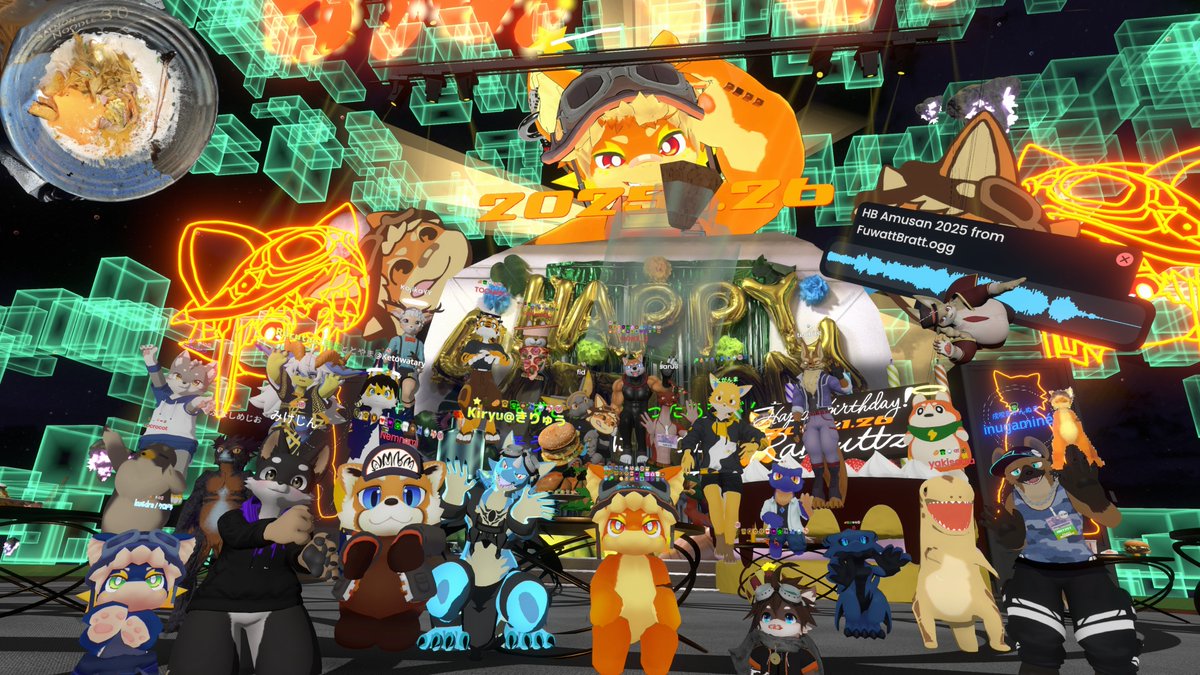 Rabbuttz_VR's tweet image. うおーーー誕生日祝ってもらいました！！！
みんなありがとうございますー！！！！！🥳🥳🥳🥳🥳🥳🥳