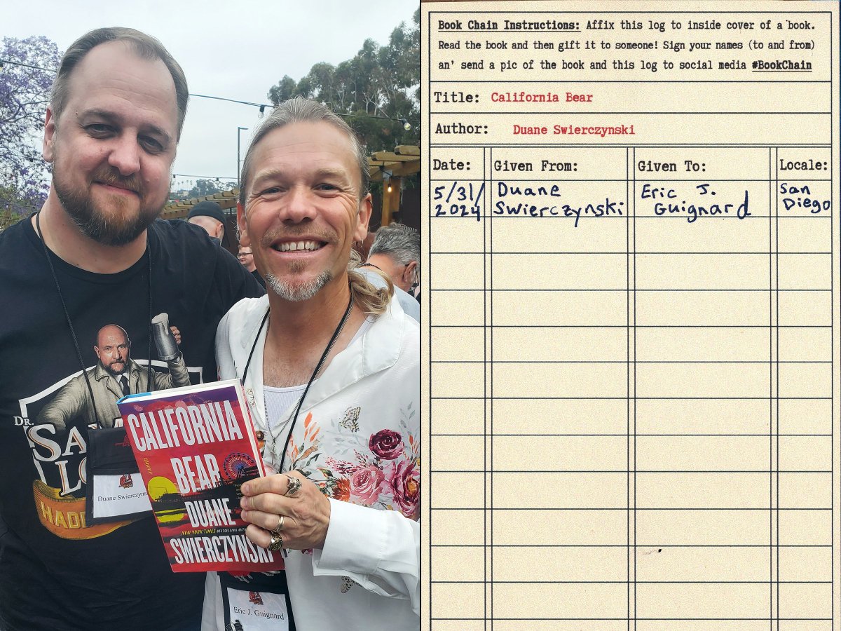 ericjguignard's tweet image. Highlighting #BookChain 14!

CALIFORNIA BEAR (@mulhollandbooks) by @swierczy:

Tracked as ericjguignard.blogspot.com/2025/01/book-c…

Where to next? Only chance and the last reader involved may determine! #BookChainChallenge