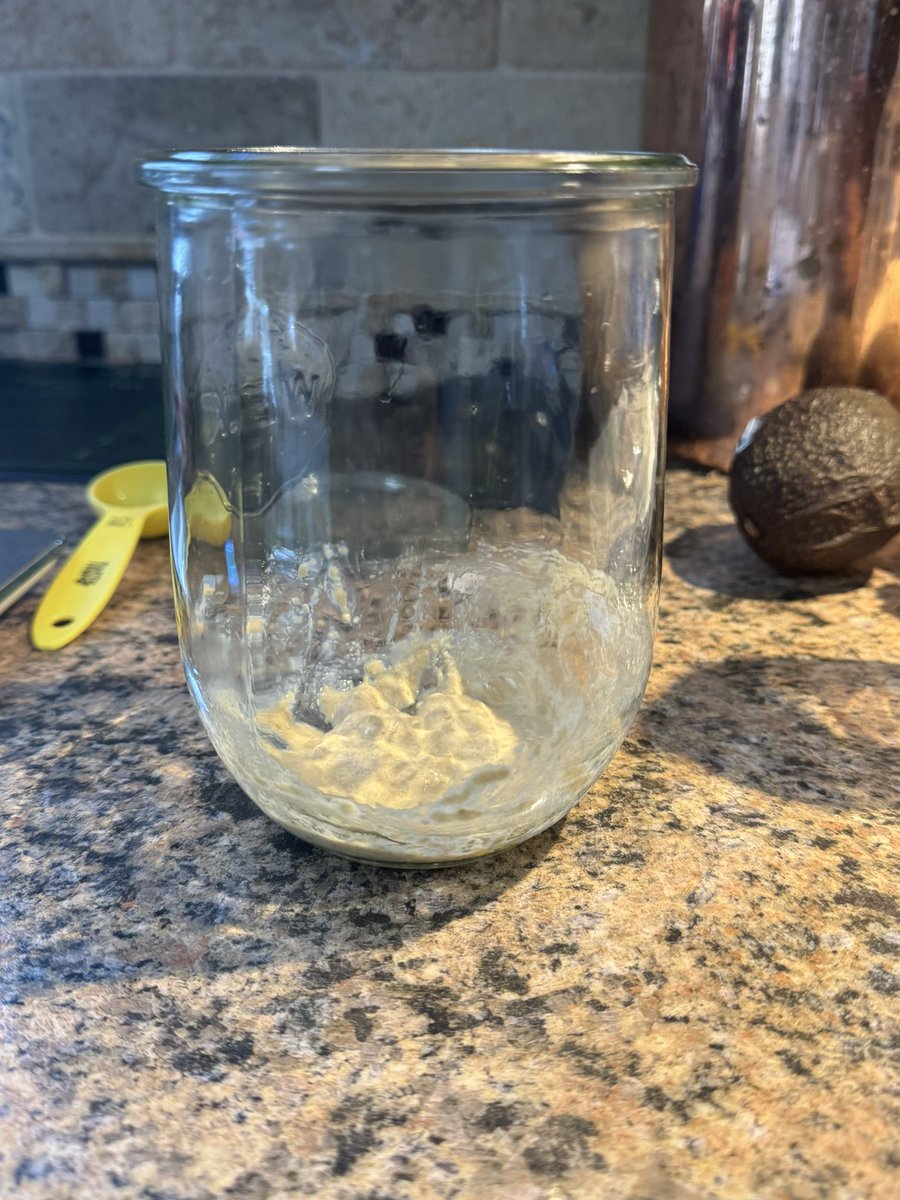 MeghanReckling's tweet photo. Mabel is here! Day 1 of our sourdough adventure toward self-sufficiency and breaking away from insanely processed grocery store breads. 

Let’s do this! 🤞#Sourdough #Homsteading #Homemade https://t.co/3dUKeuHRZe