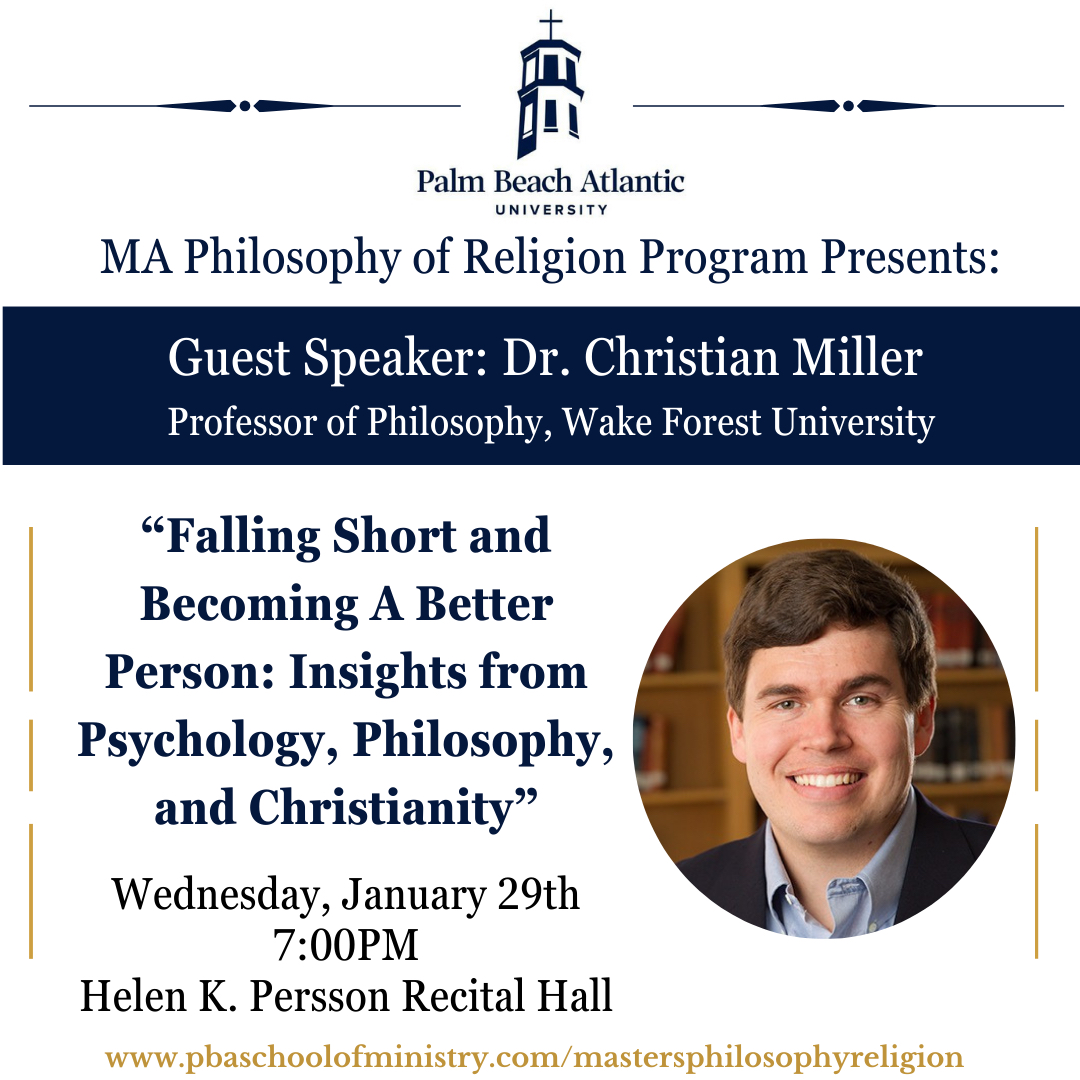 PBA's MA in Philosophy of Religion Program (@pba_mapr) on Twitter photo We are excited to host Wake Forest philosopher <a href="/CharacterGap/">Christian Miller</a> this week <a href="/PBAUniversity/">Palm Beach Atlantic</a>. Join us! <a href="/BRickabaugh/">Brandon Rickabaugh</a> <a href="/DrPaulCopan/">Paul Copan</a> <a href="/paulmgould/">Paul Gould</a> We are excited to host Wake Forest philosopher <a href="/CharacterGap/">Christian Miller</a> this week <a href="/PBAUniversity/">Palm Beach Atlantic</a>. Join us! <a href="/BRickabaugh/">Brandon Rickabaugh</a> <a href="/DrPaulCopan/">Paul Copan</a> <a href="/paulmgould/">Paul Gould</a>