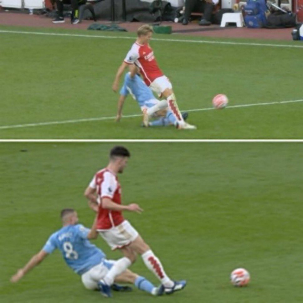 nonewthing's tweet image. Same ref, guys.

Howard Webb came out to say Michael Oliver did not want to spoil the flow of the game.

PGMOL needs to be reformed.