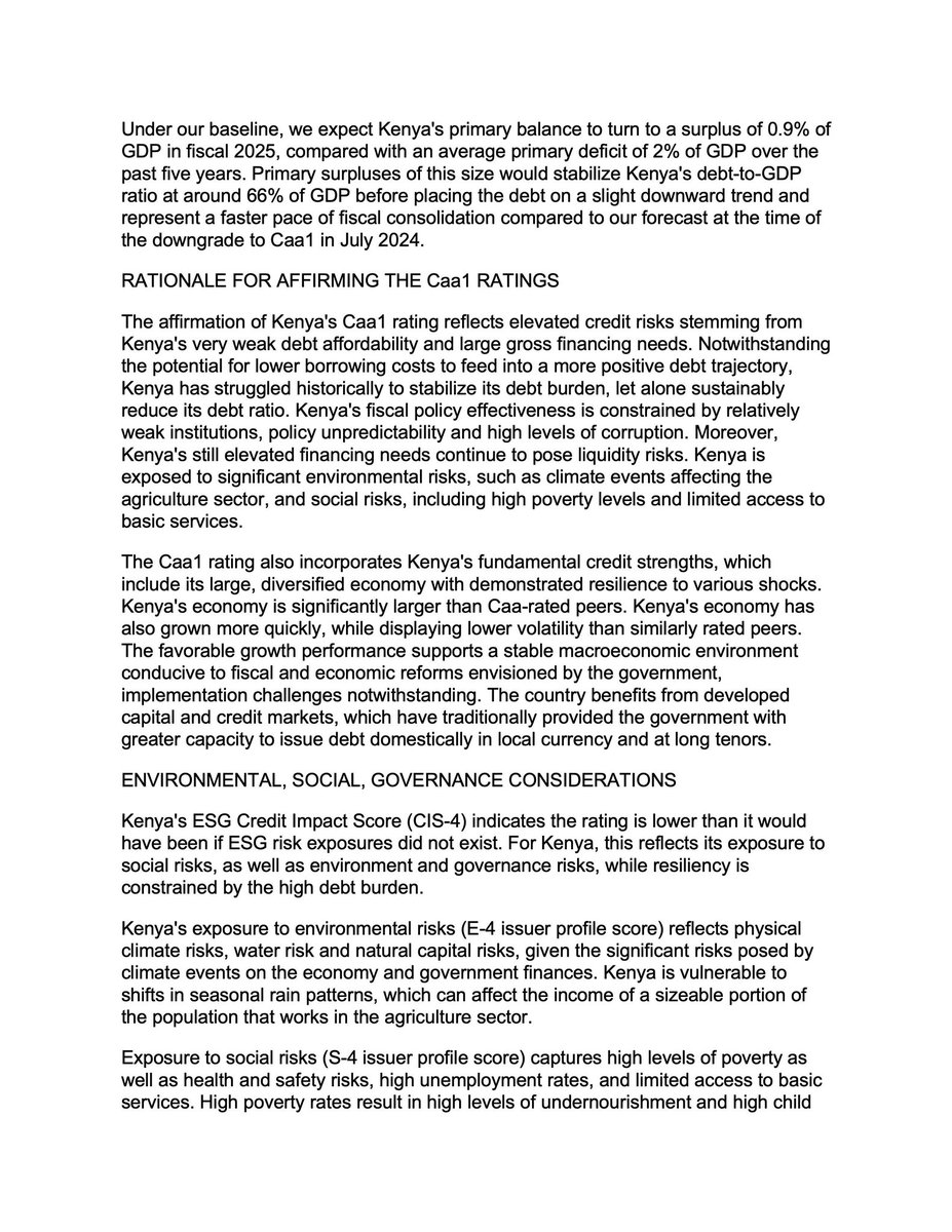 Moody's rating agency has revised Kenya's outlook from negative to positive, reaffirming the country's economic recovery under the leadership of H.E. President <a href="/WilliamsRuto/">William Samoei Ruto, PhD</a>.

This positive shift reflects the Ruto-led administration's success in addressing key economic