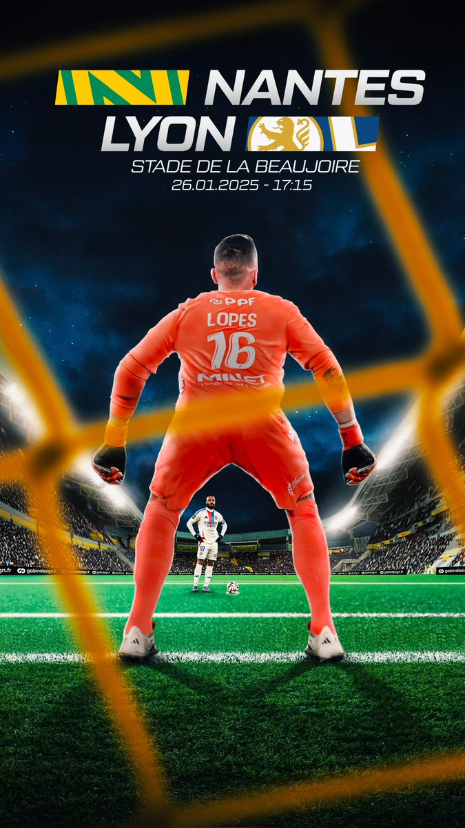 GabinDesign's tweet image. 🐥 @FCNantes ⚡️ @OL 🦁
📍Stade de la Beaujoire 
🕑 26.01.2025 17:15

 #fcnol #fcnantes #ol #lyon #ligue1