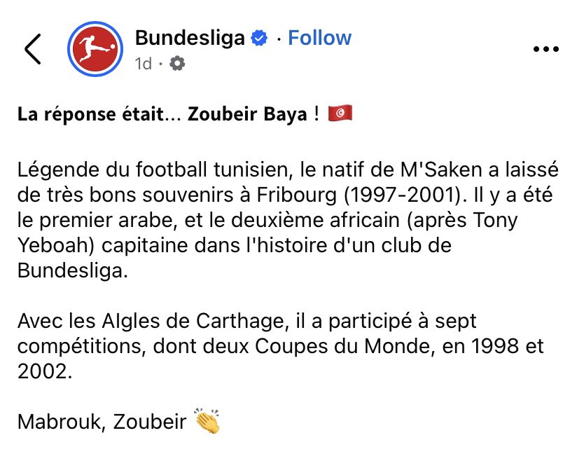 La page de la <a href="/Bundesliga_DE/">BUNDESLIGA</a> parle de <a href="/zoubaier_baya/">zoubaier baya 🇹🇳</a> 🔥
#Tunisie 🇹🇳