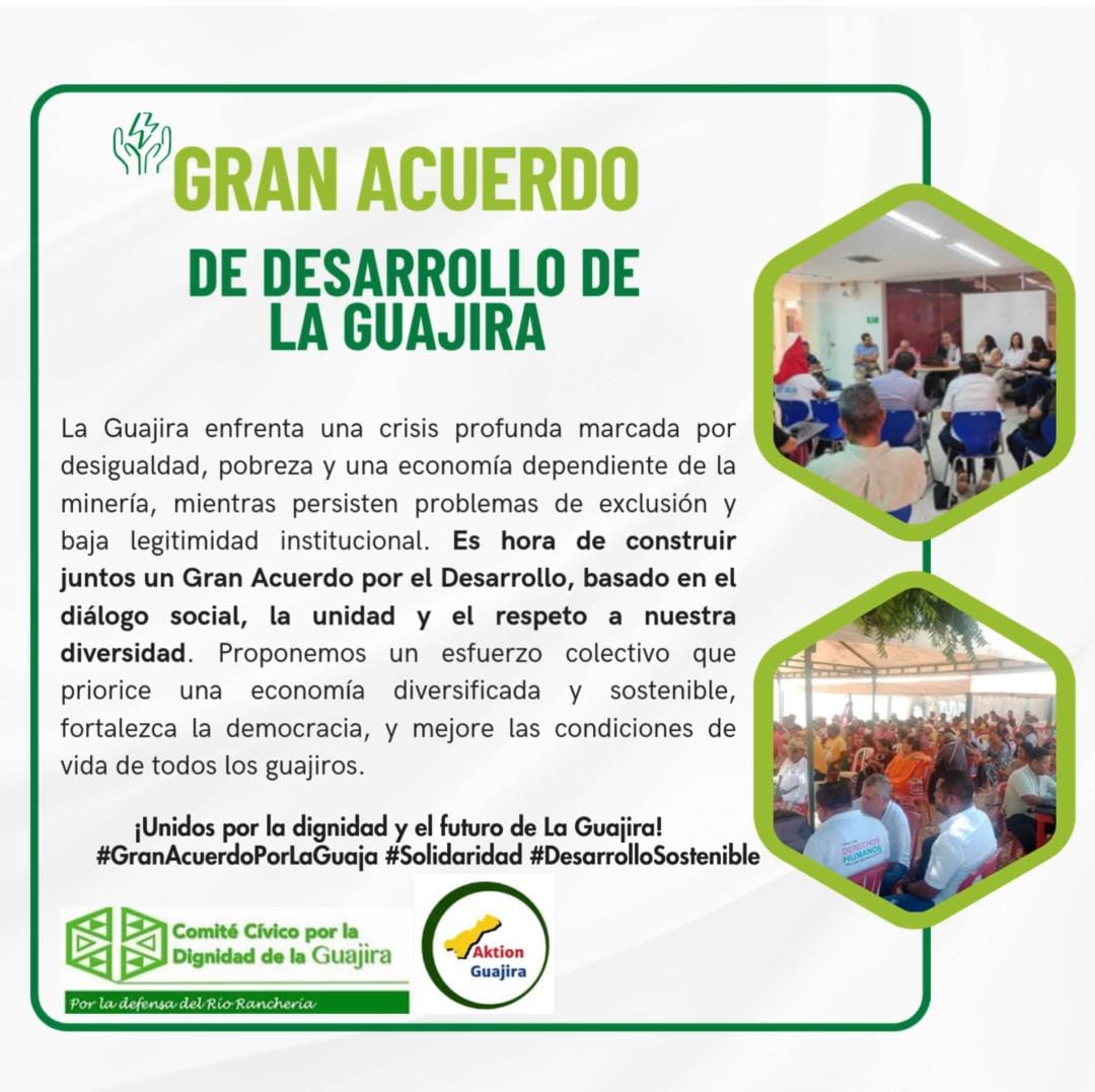 Von Guajira Action in Deutschland drücken wir unsere Unterstützung für die Kämpfe in La Guajira aus.
