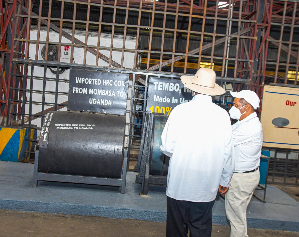 KagutaMuseveni's tweet image. I commissioned the new Tembo Factory in Iganga today. Congratulations to  Tembo Industries for their significant contributions to Uganda's development. With our high-quality 70% pure iron ore, it is time to reduce dependence on imports and strengthen local industries. We also aim