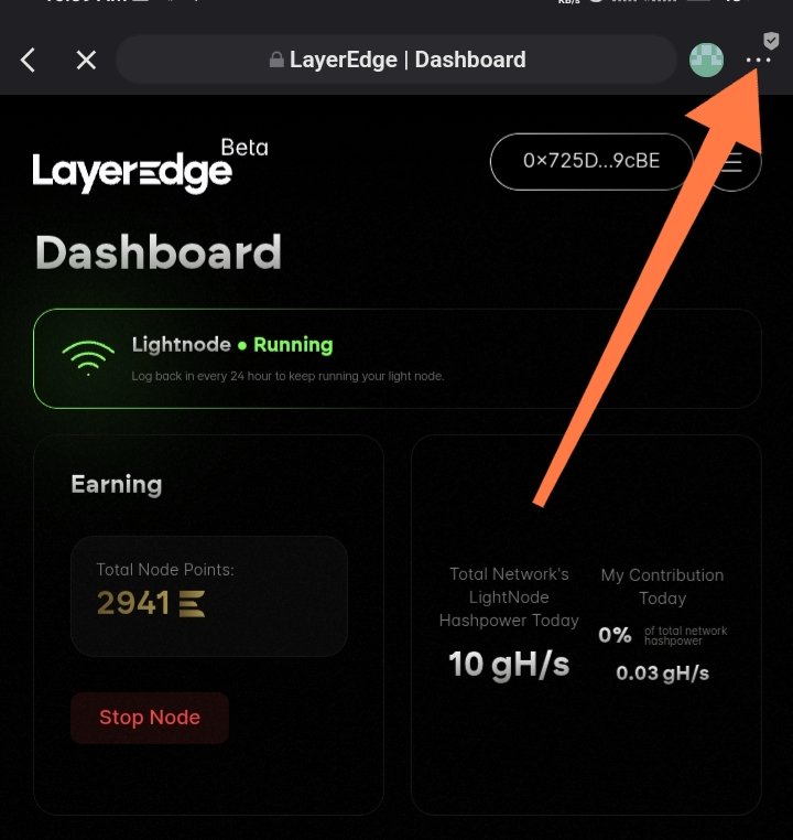 Web3Web455322's tweet image. Use Bitget wallet is so simple, you can switch to desktop mode easily with your phone 📱
✅Go to: dashboard.layeredge.io
✅Connect EVM wallet (Bitget wallet easy to control)
✅ Input code: P2aB6kTE
✅Click on &quot;Start Node&quot; to start farming 
Always active your node every 24hs