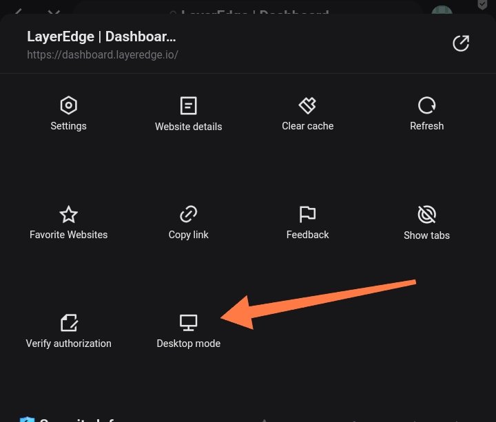 Web3Web455322's tweet image. Use Bitget wallet is so simple, you can switch to desktop mode easily with your phone 📱
✅Go to: dashboard.layeredge.io
✅Connect EVM wallet (Bitget wallet easy to control)
✅ Input code: P2aB6kTE
✅Click on &quot;Start Node&quot; to start farming 
Always active your node every 24hs