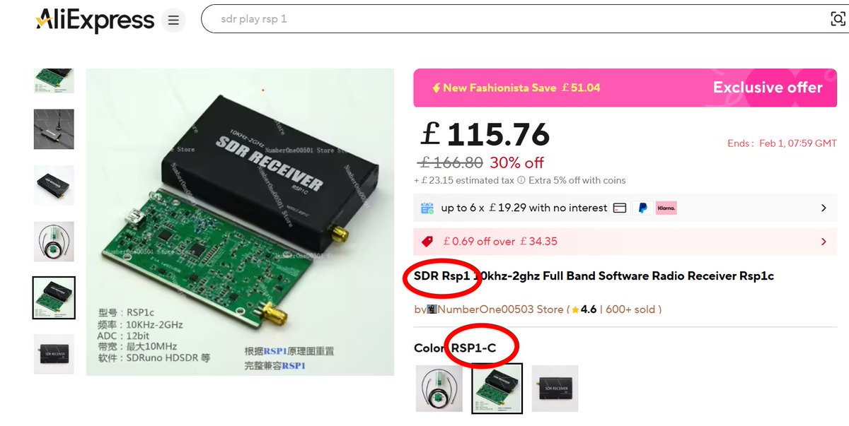 Buyer beware of copied model numbers masquerading as products from 🇬🇧 <a href="/SDRPlay/">SDRPlay</a> . To avoid dissapointment  ensure you obtain your device from a genuine distributor in your part of the world.
sdrplay.com/distributors/