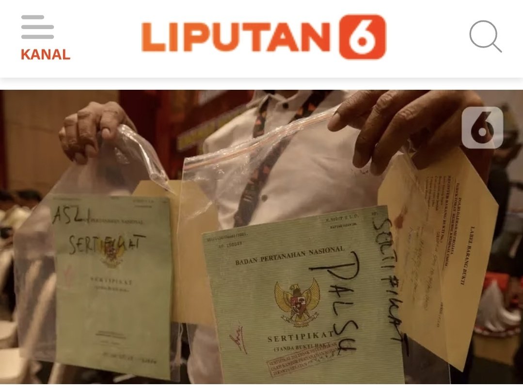 94 Dokumen Palsu !
Mantan Kades Kohod Dipolisikan 
Tahun 2024 lalu.

Liputan6.com, Jakarta - Mantan Kepala Desa (Kades) Kohod, Pakuhaji, Kabupaten Tangerang berinisial R (52) dipolisikan buntut membuat sertifikat tanah palsu atas lahan yang muncul akibat laut yang