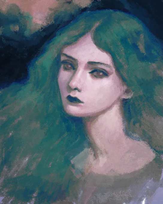 A couple of portraits I posted on Patreon a while ago, when I found a new brush I liked 