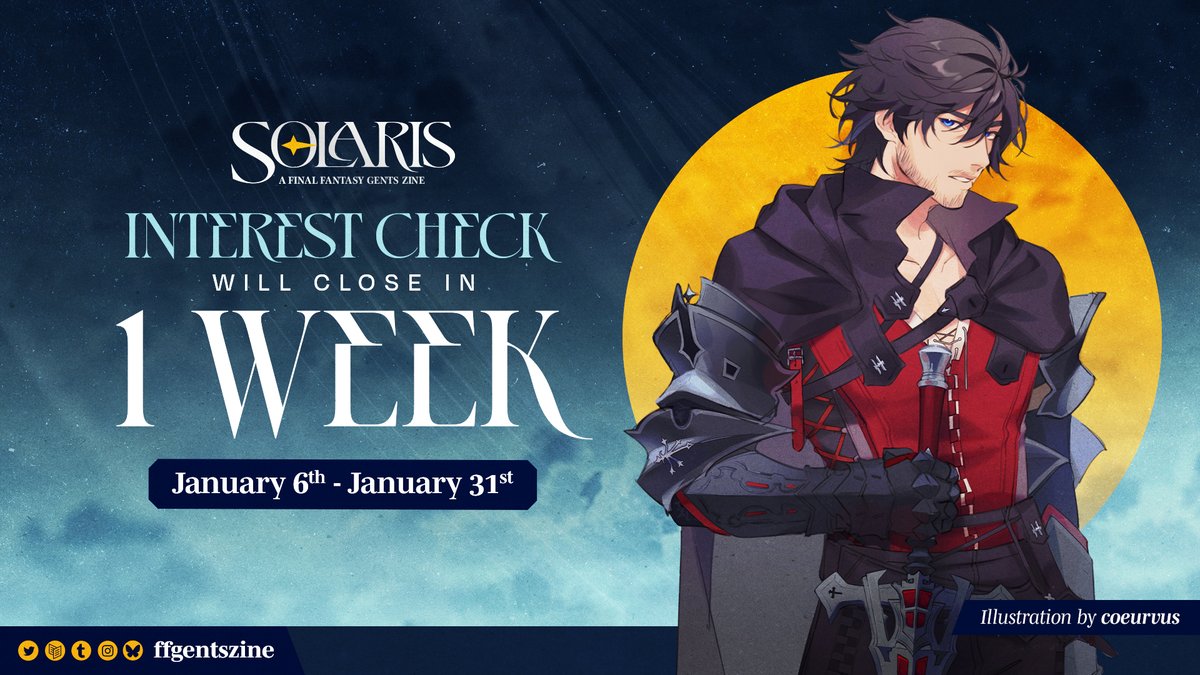 ffgentszine's tweet photo. ☀️ INTEREST CHECK 1 WEEK LEFT ⚔️

Wow, we can't believe it! Only a week left before our Interest Check closes. Help us finalize the project's details by sharing your feedback and suggestions below! What kind of merch would you like to see? 🤔

🗡️ https://t.co/46Im5Avtud https://t.co/cqrbyutPFh