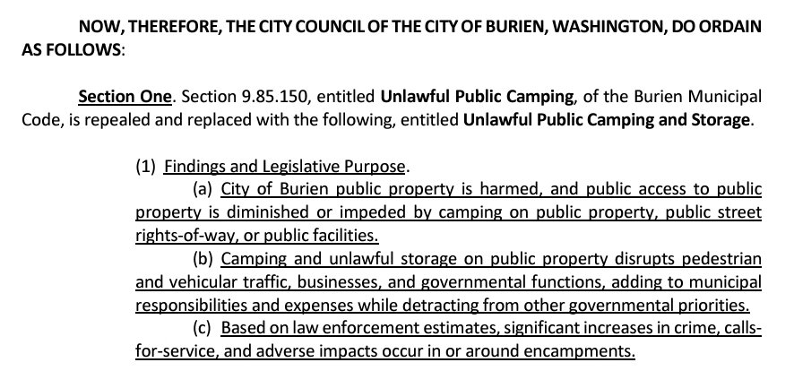 AlyciaRamirez3's tweet image. On Monday,  #Burien is considering a 24/7 total camping ban that wouldn&apos;t require them to offer services.

Burien has no permanent shelter beds and few services. If passed, this would effectively ban unsheltered folks from existing in the city 
 burienwa.civicweb.net/document/20562…