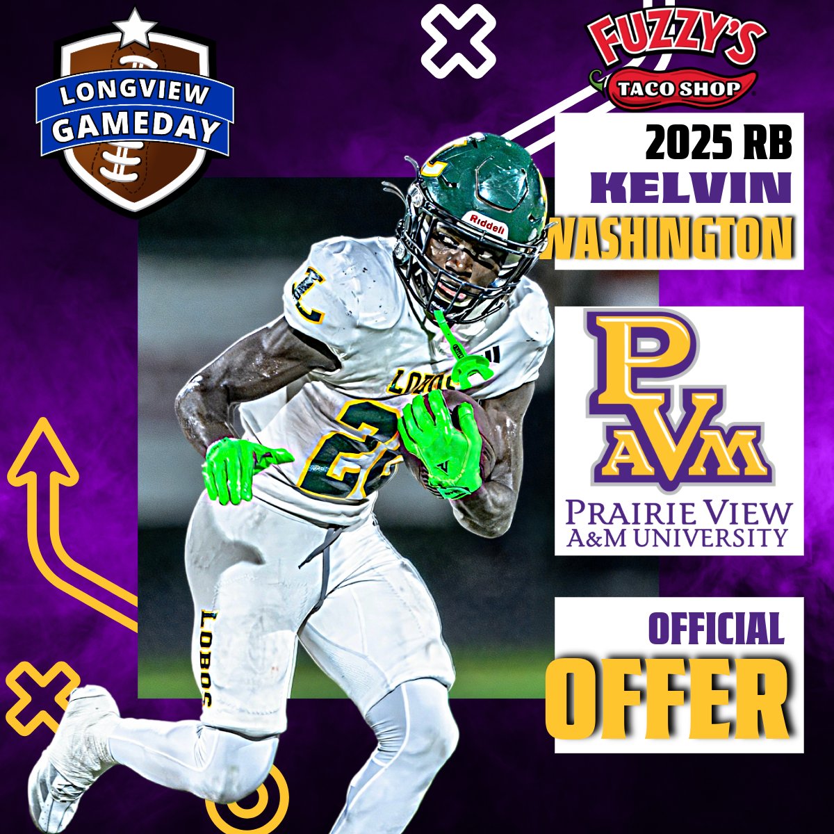 Longview Gameday (@longviewgameday) on Twitter photo Boosie (<a href="/Slickshow_20/">Kelvin"Boosie" Washington</a>) picks up an offer from Prairie View A&M!
<a href="/coachfedd/">Clifford Fedd</a> <a href="/PVAMUPanthers/">PVAMU Panthers</a> <a href="/pvamufb_/">Prairie View A&M Football</a> Boosie (<a href="/Slickshow_20/">Kelvin"Boosie" Washington</a>) picks up an offer from Prairie View A&M!
<a href="/coachfedd/">Clifford Fedd</a> <a href="/PVAMUPanthers/">PVAMU Panthers</a> <a href="/pvamufb_/">Prairie View A&M Football</a>