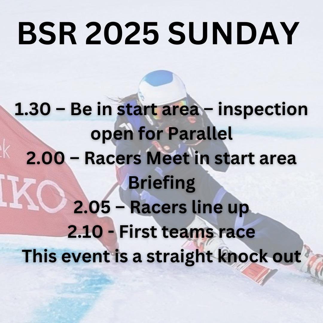 The schedule for tomorrow’s parallel is live!

Inspection will be from 13:30 with the first teams racing at 14:10. #BSR2025