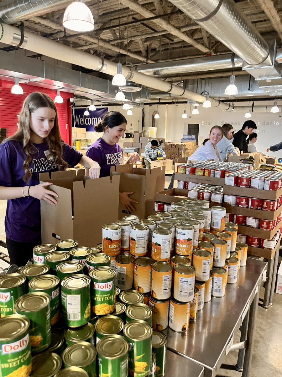 The Class of 2026 and members of the National Honor Society volunteer day at the Greater Boston Food Bank. Great kids doing amazing things!