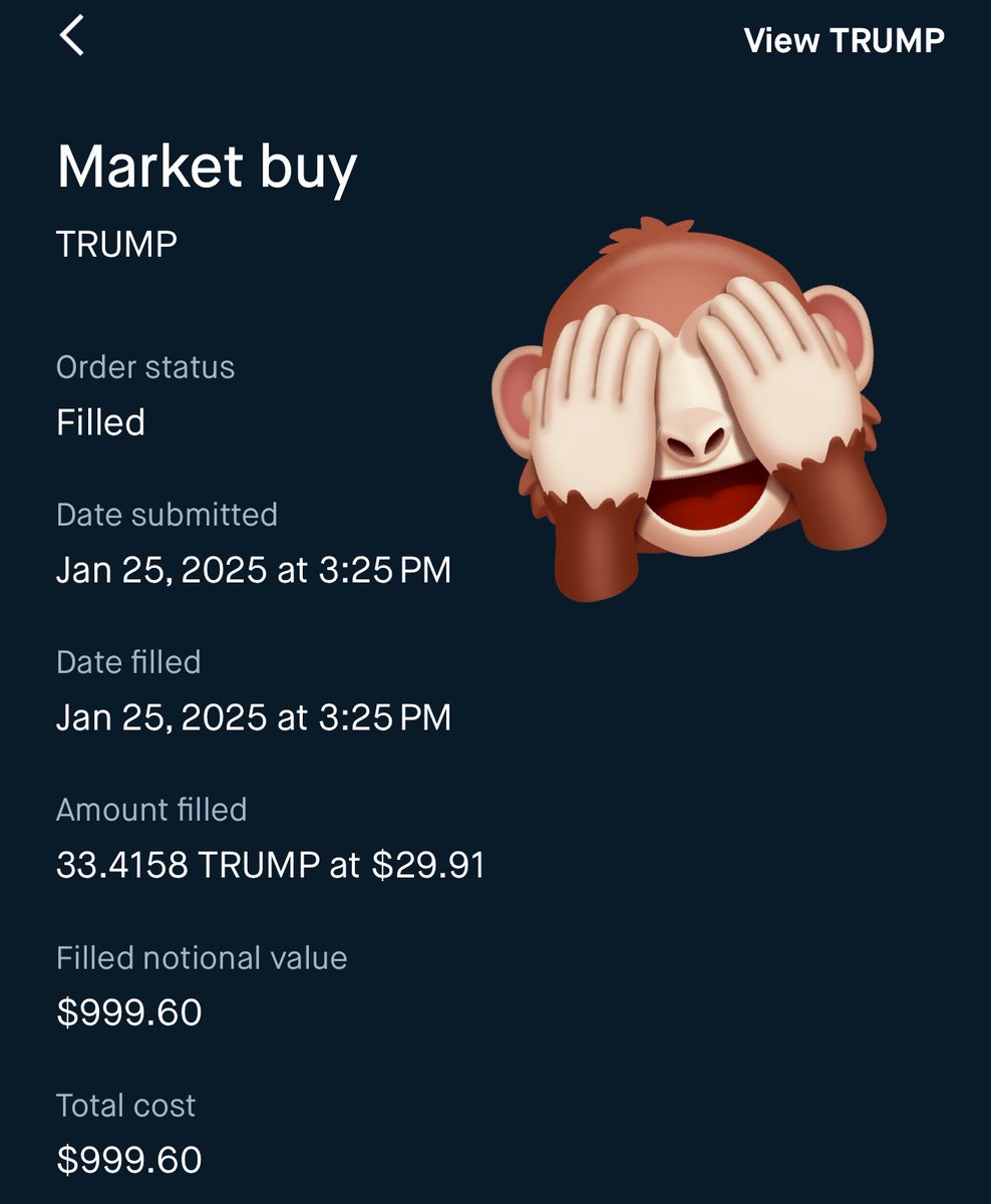 Jason's tweet photo. I own $trump 🫡 https://t.co/x0KPE9nojk