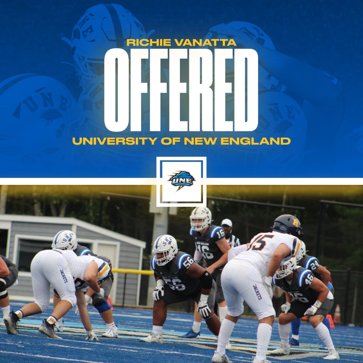 Richard Vanatta (@richard_vanatta) on Twitter photo After a great visit <a href="/UNEfootball/">University of New England Football</a> I am grateful to have received an official offer!
<a href="/CoachMRodman/">Michael Rodman</a> <a href="/MOHSFootballNJ/">Mount Olive Football Marauders</a> After a great visit <a href="/UNEfootball/">University of New England Football</a> I am grateful to have received an official offer!
<a href="/CoachMRodman/">Michael Rodman</a> <a href="/MOHSFootballNJ/">Mount Olive Football Marauders</a>