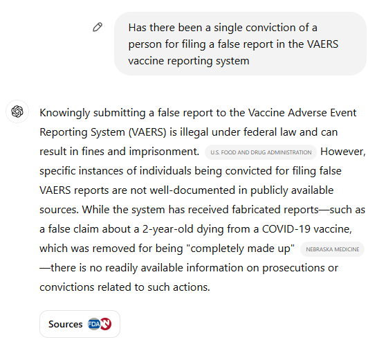 Jikkyleaks's tweet photo. Jeffrey @jsm2334 makes a valid point. 
Then shoots himself in the foot. 

I'll explain. 
▶️The valid point is that VAERS reports for COVID vaccines are overall higher in most categories than for flu vaccines. In real world use you would expect only a few categories to show an increased signal compared to flu vaccines (e.g. myocarditis and thrombosis).

▶️Jeffrey suggests that the effect is not because the drugs are dangerous but just because people were more aware of VAERS during the COVID vaccine campaign. Therefore this led to over-reporting by those who would not normally report, so that the (massively) increased rate of events in most categories (including the esoteric examples here) could be due to false reporting. 

This is wrong for these reasons and shows his bias:

1⃣The majority of people filing reports are clinicians and healthcare workers, who are filing because they have judged there to be a link. 
2⃣ Filing a false VAERS report is a felony. To date there has not been one person convicted of filing a false COVID vaccine report (see chatGPT summary attached). It can therefore not be concluded that filing false VAERS reports is a common practice. 
3⃣ Included in the rare instance of false reports is this story (https://t.co/zCwzTP85WS) of an anaesthetist who spiked the VAERS database to undermine it in order to make a point. This is Reichstag medicine and shows how far the pharma industry will go to undermine VAERS 
4⃣ The purpose of VAERS is signal seeking. It is not diagnostic or shows causation but it obliges the regulator to follow up each signal and monitor those signals against a known comparator (unvaccinated). The regulators (FDA, TGA, MHRA) purposefully ignored the signals and then put out propaganda to undermine them. This includes but is not limited to the deaths from thrombosis and myocarditis. 
5⃣ We have FOIAs that prove (attached) that the TGA and MHRA did not actively investigate or monitor cancer signals and miscarriage signals - signals that they were obliged to investigate as carcinogenicity testing had not been performed and the original animal studies had shown a signal for fetal loss (that they ignored).
6⃣ The fact that so many categories were affected in reporting of COVID vaccines is as much an indication of the diverse portfolio of adverse events as the unlikely possibility that healthcare workers would risk jail to make stuff up. 
7⃣ Multiple "fact checks" (predominantly ghost written by pharma or its affiliates) have gone out of their way to straw man any discussions of VAERS by discussing causation. VAERS does not show causation. It shows a safety signal that the regulators are obliged to investigate or to withdraw the products. They did neither and therefore failed the public, resulting in deaths. The real number of deaths is not known but there are deaths documented by regulators and coroners. Those deaths were preventable. 

In order for Jeffrey to have come to the conclusion that the VAERS signals can be ignored because fractures were reported shows that he has ignored these facts and therefore shows bias, precisely what a statistician is meant to be immune to. 

On the contrary it is of some concern that there are safety signals for fractures and animal bites. These should have been fully investigated by the VAERS team by interview of the patients affected. Neurological disorders (reported after vaccination, link below) could have explained the increased fracture risk. And animals, particularly dogs, have an innate sense of smell and may well have recognised that their owner had received a genetic therapy that had disturbed them. 

If, following the interviews that should have been conducted, the link had been deemed fortuitous the VAERS entries can be removed or annotated. The fact that they were not shows that the VAERS team were not capable of monitoring these novel drugs at the level we were promised. 

They should have been withdrawn on that basis alone. 

@JesslovesMJK @DrJBhattacharya @DrJulieSladden @MaryanneDemasi