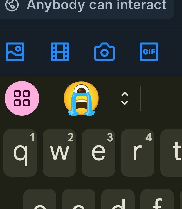 brainfrot's tweet image. it suggests I use this every time I type literally anything. what fucking emotion is this supposed to convey. why would I ever use it.