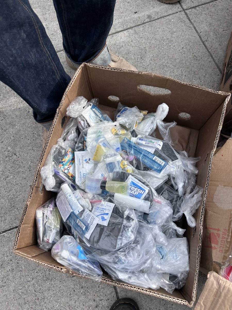 lots of great food and hygiene kits distributed today!