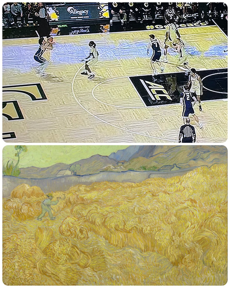 ArtButMakeItSports (@artbutsports) on Twitter photo Wheatfield with a Reaper, by Vincent Van Gogh, 1889, 📸 by me squinting trying to watch <a href="/DukeMBB/">Duke Men’s Basketball</a> // <a href="/WakeMBB/">Wake Forest Men's Basketball</a> Wheatfield with a Reaper, by Vincent Van Gogh, 1889, 📸 by me squinting trying to watch <a href="/DukeMBB/">Duke Men’s Basketball</a> // <a href="/WakeMBB/">Wake Forest Men's Basketball</a>