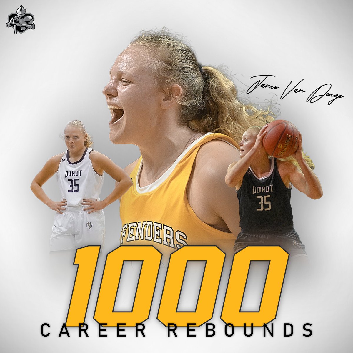 1000 CAREER REBOUNDS!! 🏀⚔️
The second DU WBB player to reach 1000 rebounds: Janie Van Donge.