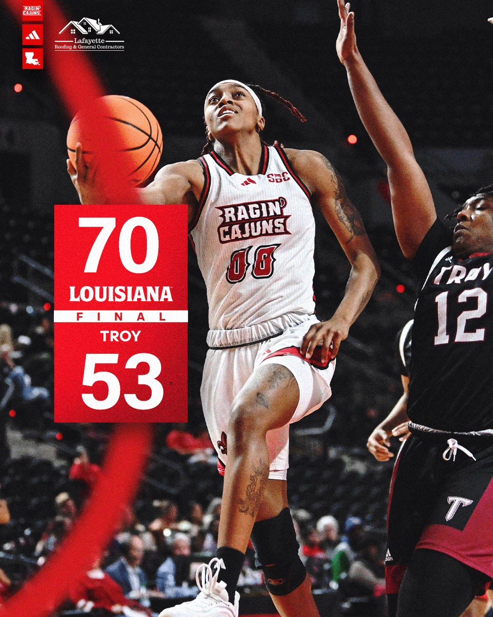 𝗖𝗔𝗝𝗨𝗡𝗦 WIN!! 𝗖𝗔𝗝𝗨𝗡𝗦 WIN!! 🤟

📊 ragncaj.co/wbbtroy0125

#GeauxCajuns