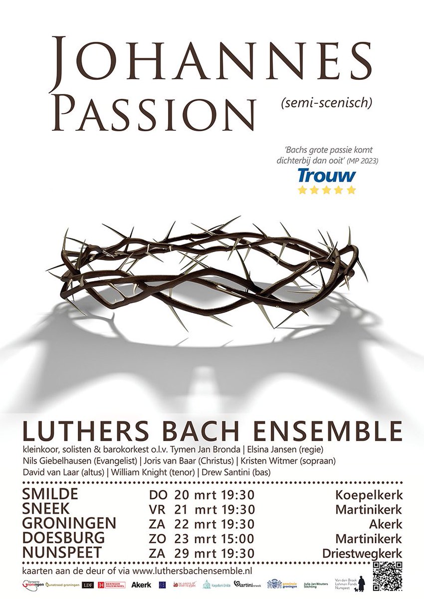 LuthersBach's tweet photo. Coming up🙌🙌
#Johannespassion 
#semiscenisch 

@DeKoepelkerk @Akerk_nl @martinikerknl @TheaterSneek @Sneekpromotion @NunspeetNL @Driestwegkerk @deKunstraad @TymenJan @Luthersekerk @ProvDrenthe @gem_groningen @Erfgoed050 @UITloperAssen @UITloperGrunn @frieschdagblad https://t.co/JsJtCtg96B