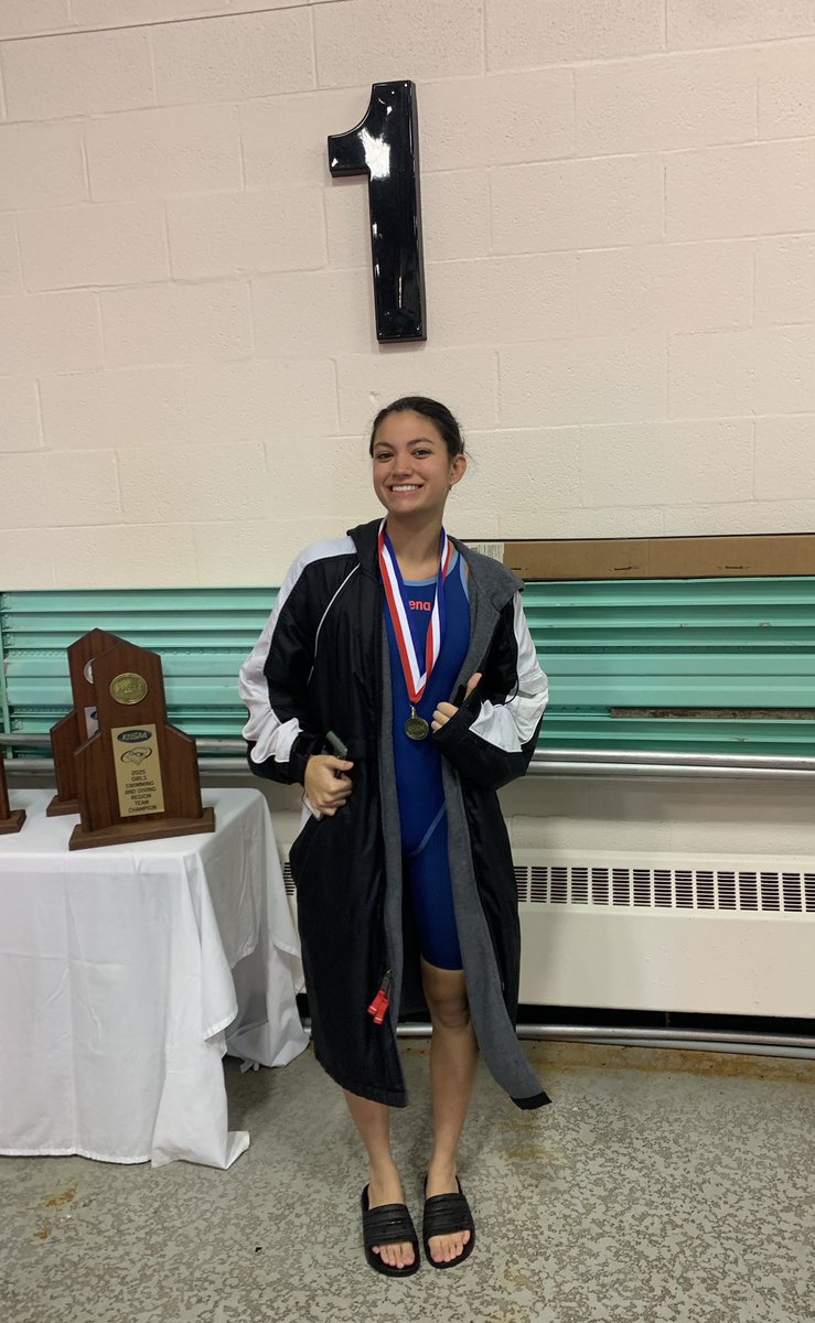 Your 2025, 100YD Backstroke Champion finishing in a time of 1:06.6….Sasha Patel….Great Job Sasha….
