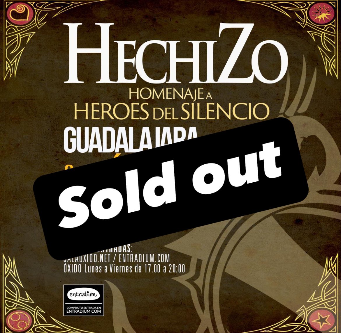 Por cuarto evento consecutivo, colgamos el cartel de ENTRADAS AGOTADAS. 
Ya no sabemos ni qué decir. 
Gracias de nuevo y gracias a <a href="/HechizoHeroes/">Hechizo Homenaje</a> por llenar en cada visita.