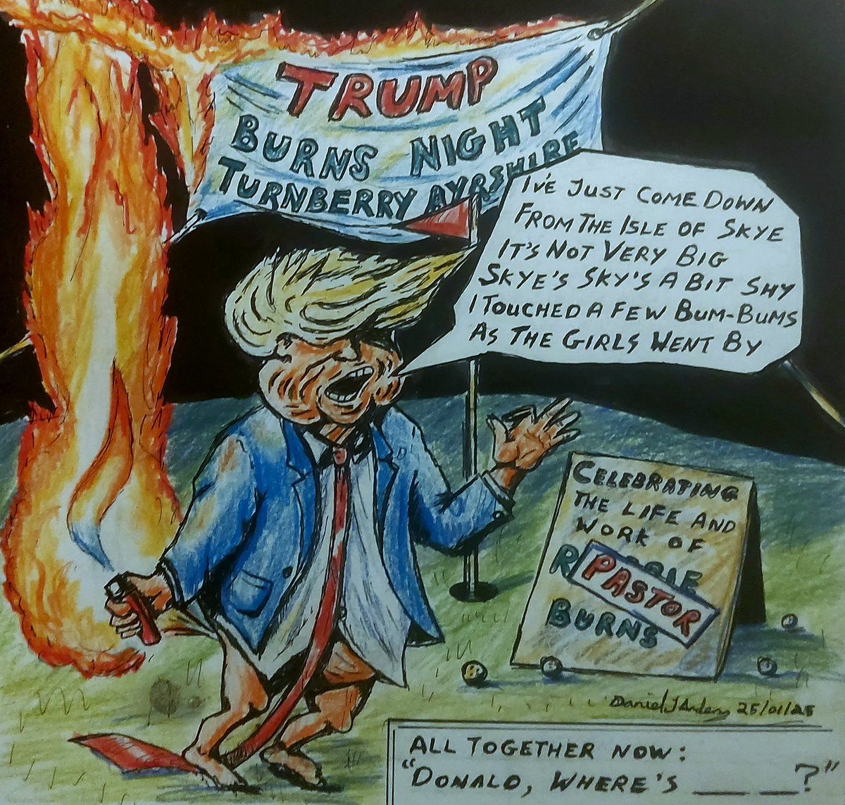 demamimal's tweet photo. Just a quick cartoon #BurnsNight https://t.co/s9qo34q5UO