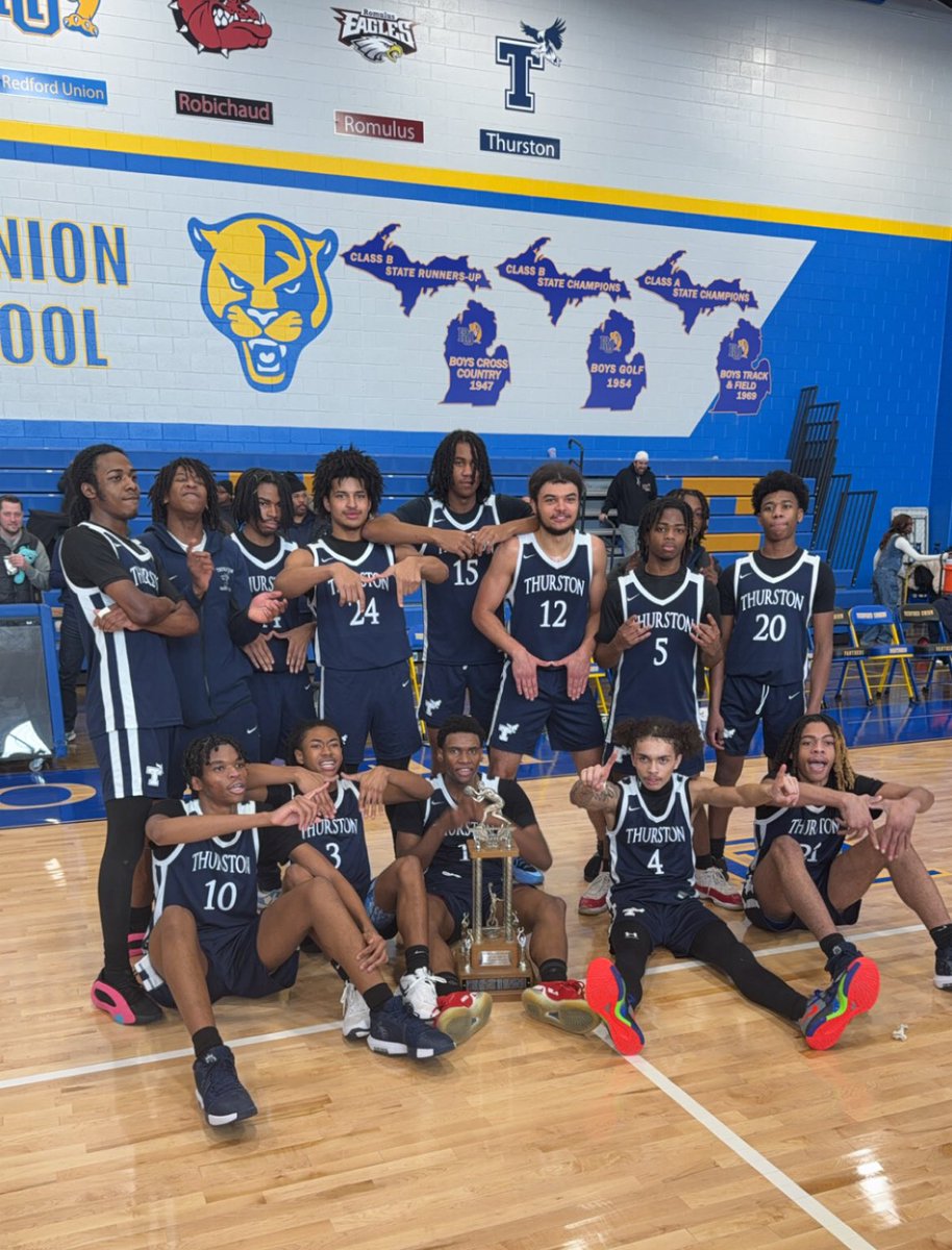 Thurston 49
Redford Union 43

City Champs! ✅

Your Eagles remain undefeated in league play with a great road win over RU!

Daniel Winston 19
Darrion Brown 9
Jayden Davis 8
Aaron Walters 6

The trophy is back where it belongs! 

#GoEagles 🦅 🏆