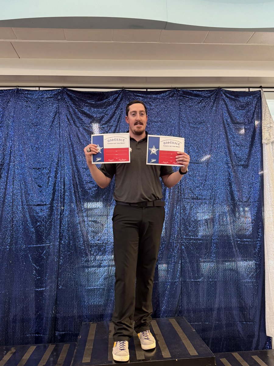 Hey Pirate Nation, if you haven’t heard yet…

Your Pirate and Lady Pirate Swim Teams are District Champions!!

They qualified 19 swimmers to the regional! 

And Coach Overton was District 5-5A Coach of the Meet. 

#blackflag 
#PirateNation
#Committotheship

<a href="/GISD_Sport/">Granbury ISD Athletics</a>