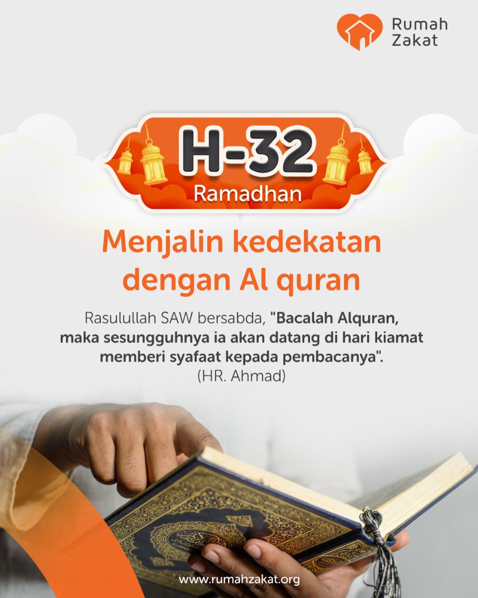 rumahzakat's tweet photo. Mulai dari sekarang biasakan membaca Al-Qur'an agar jadi rutinitas harian yang tak terlewatkan. 

Biar hati semakin dekat kepada Allah SWT dan siap menyambut Ramadhan dengan penuh keberkahan.

Mari tanamkan kebiasaan ini dalam keseharian kita, karena semakin sering kita membaca, memahami, dan mengamalkan Al-Qur'an, semakin besar pula kebaikan yang akan mengisi hidup kita.

Jangan lupa lengkapi dengan berbagi melalui Syiar Quran.

Klik link : https://t.co/ir03nX0mZ4

#RumahZakat #BikinBahagia #ZakatOnline #Zakat #hartaberkah