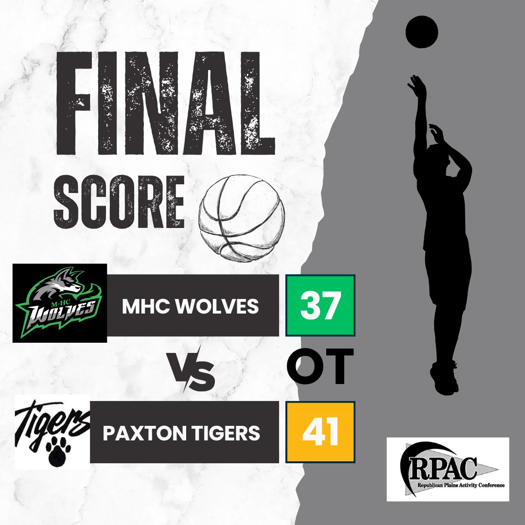 The Wolves lose to Paxton in overtime. They'll play again at 3:00 in Hayes Center on Tuesday, January 28th.