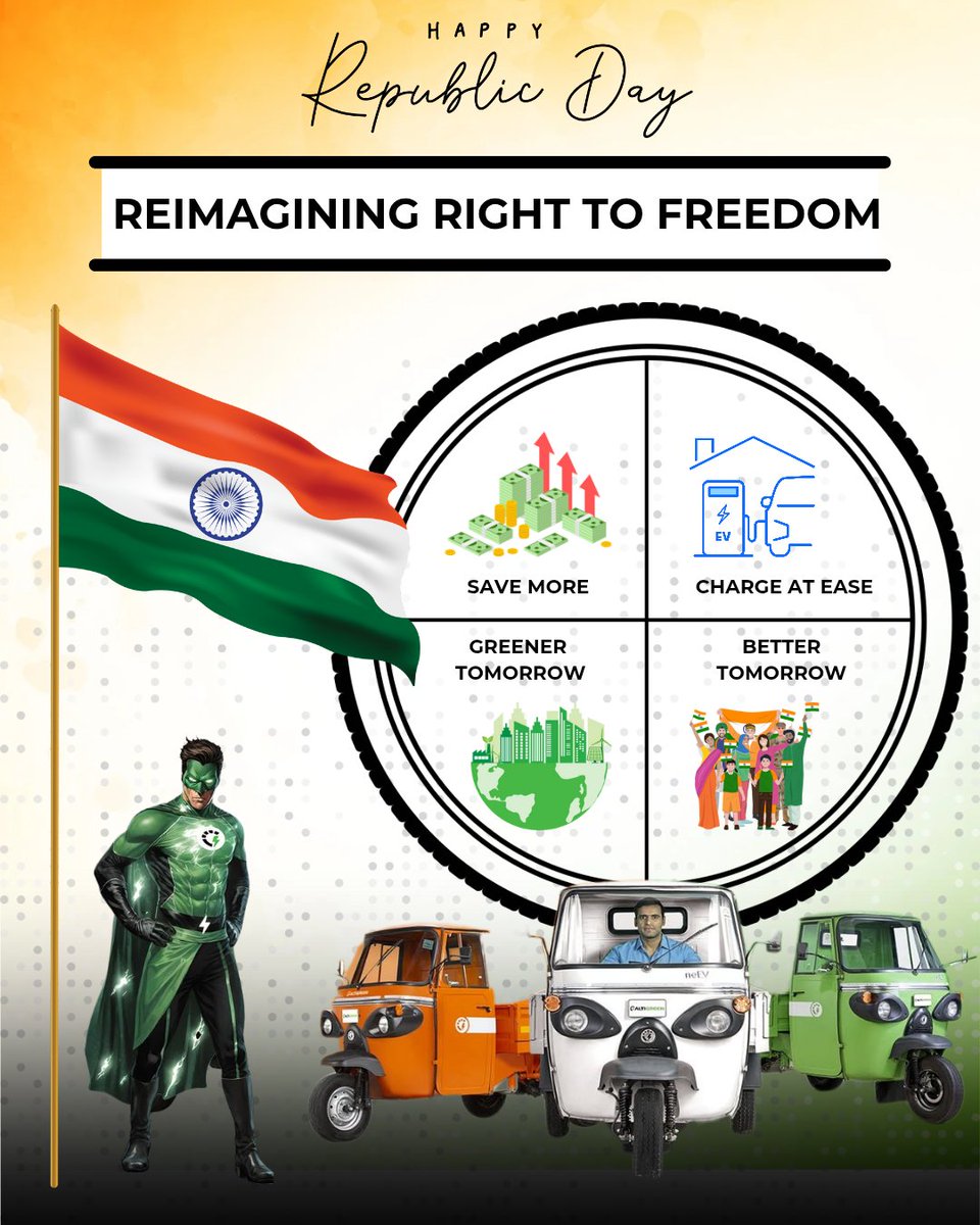 Reimagining the Right to Freedom this Republic Day.
This #RepublicDay, let’s celebrate the Right to Freedom
✅ Freedom to Earn More
✅ Freedom to Save More
✅ Freedom to Charge Anywhere
✅ Freedom to Breathe Easy

#Altigreen #EVRevolution #FreedomToDrive #RepublicDay2025