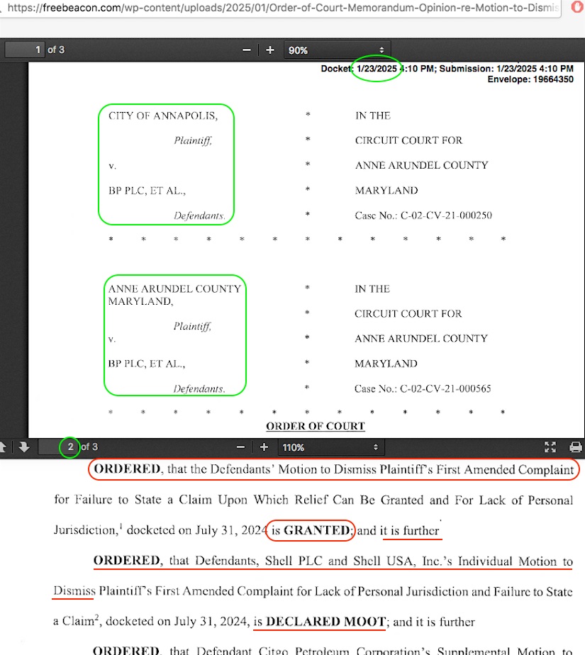 #ClimateScam #lawsuits tally reduced to 32; latest 2 dismissals on #CourtJurisdiction grounds. What happens if 1 of the #defendants files a Motion to Dismiss saying the 'leaked' #FossilFuel #memos in these of '#disinformation campaigns' are meritless?
gelbspanfiles.com/?page_id=18