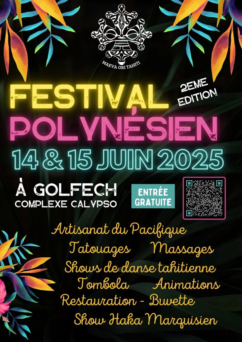 Tahiti En France (@tahitienfrance) on Twitter photo L’association Maeva Ori Tahiti vous invite le 14 & 15 juin 2025 à Golfech pour sa deuxième édition du Festival Polynésien 📷
En savoir plus : tahitienfrance.free.fr/associations/a… L’association Maeva Ori Tahiti vous invite le 14 & 15 juin 2025 à Golfech pour sa deuxième édition du Festival Polynésien 📷
En savoir plus : tahitienfrance.free.fr/associations/a…