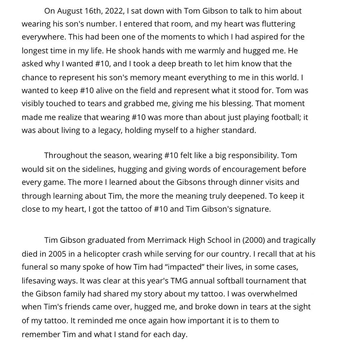 thought I would share my senior essay with the football community. it’s more than just touchdowns and wins. football has changed my life❤️.