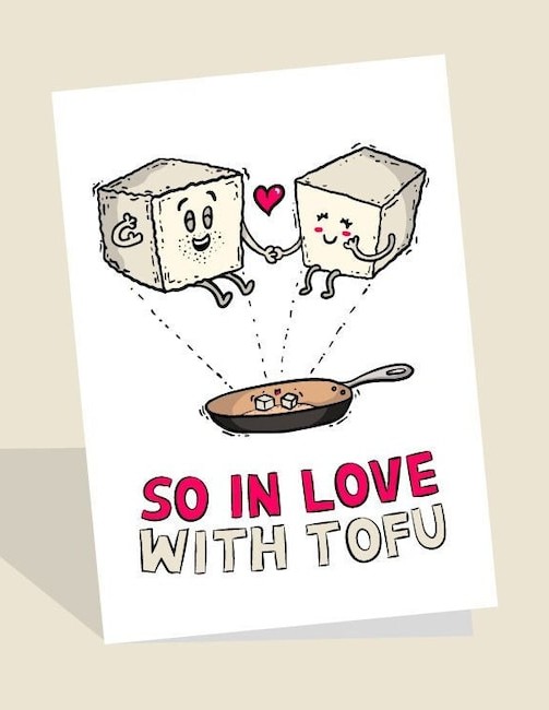 plantbasedcards's tweet photo. So in love with Tofu, valentines card! https://t.co/A5EYicWgsO