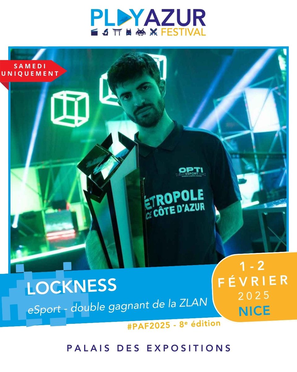 Opti Esport (@optiesport) on Twitter photo 🔥 Nous aurons la chance d'accueillir <a href="/Lockness06/">Lockness</a> sur notre stand la journée du Samedi au <a href="/PlayAzur/">Play Azur Festival</a>
Venez affronter le double vainqueur de la ZLAN 😎
Lockness participera également à une conférence aux côtés de <a href="/NormanGenius/">GEN1US</a> <a href="/Papasss__/">OPTI Papasss (PhD)</a> et <a href="/_Thibolt/">Thibolt ⚡</a> dès 16h15 🔥 Nous aurons la chance d'accueillir <a href="/Lockness06/">Lockness</a> sur notre stand la journée du Samedi au <a href="/PlayAzur/">Play Azur Festival</a>
Venez affronter le double vainqueur de la ZLAN 😎
Lockness participera également à une conférence aux côtés de <a href="/NormanGenius/">GEN1US</a> <a href="/Papasss__/">OPTI Papasss (PhD)</a> et <a href="/_Thibolt/">Thibolt ⚡</a> dès 16h15