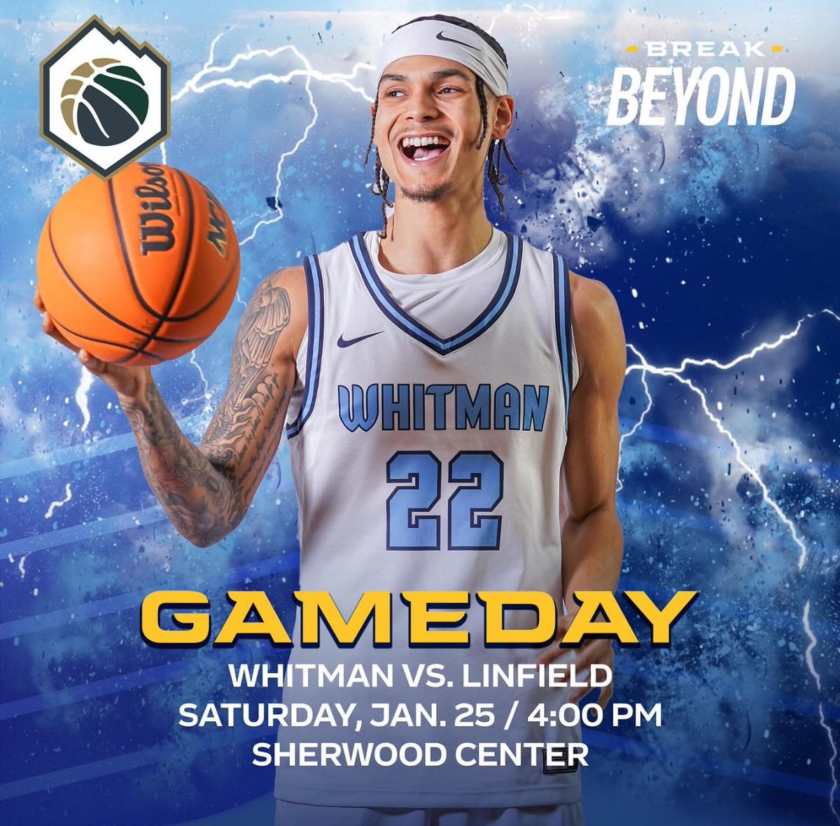 The Blues finish the first half of conference play at home tonight vs Linfield! Tip-off is at 4pm in Sherwood! #GoBlues #d3hoops
