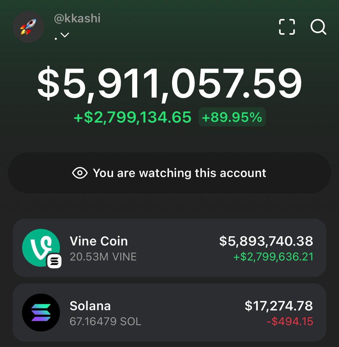 The wallet that bought $467 $Vine now.