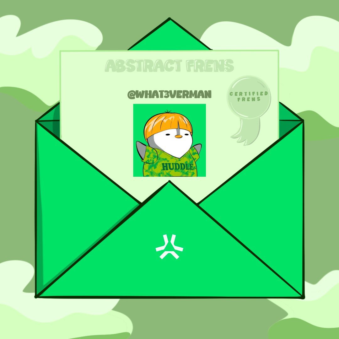 I'm now a <a href="/Abstract_Frens/">Abstract_Frens</a> Certified Fren.

Raffle for 3 GTD Spots:

✳️ Follow <a href="/Abstract_Frens/">Abstract_Frens</a> &amp; <a href="/what3verman/">✨whateverman✨🎙️</a> 
✳️ Like &amp; Retweet this post
✳️ Tag 2 Frens

DROP WALLET IN THE COMMENTS 

Winners will be announced in 48 hours on <a href="/bull_and_bean/">✨BULL & BEAN ✨🎙️</a> spaces!