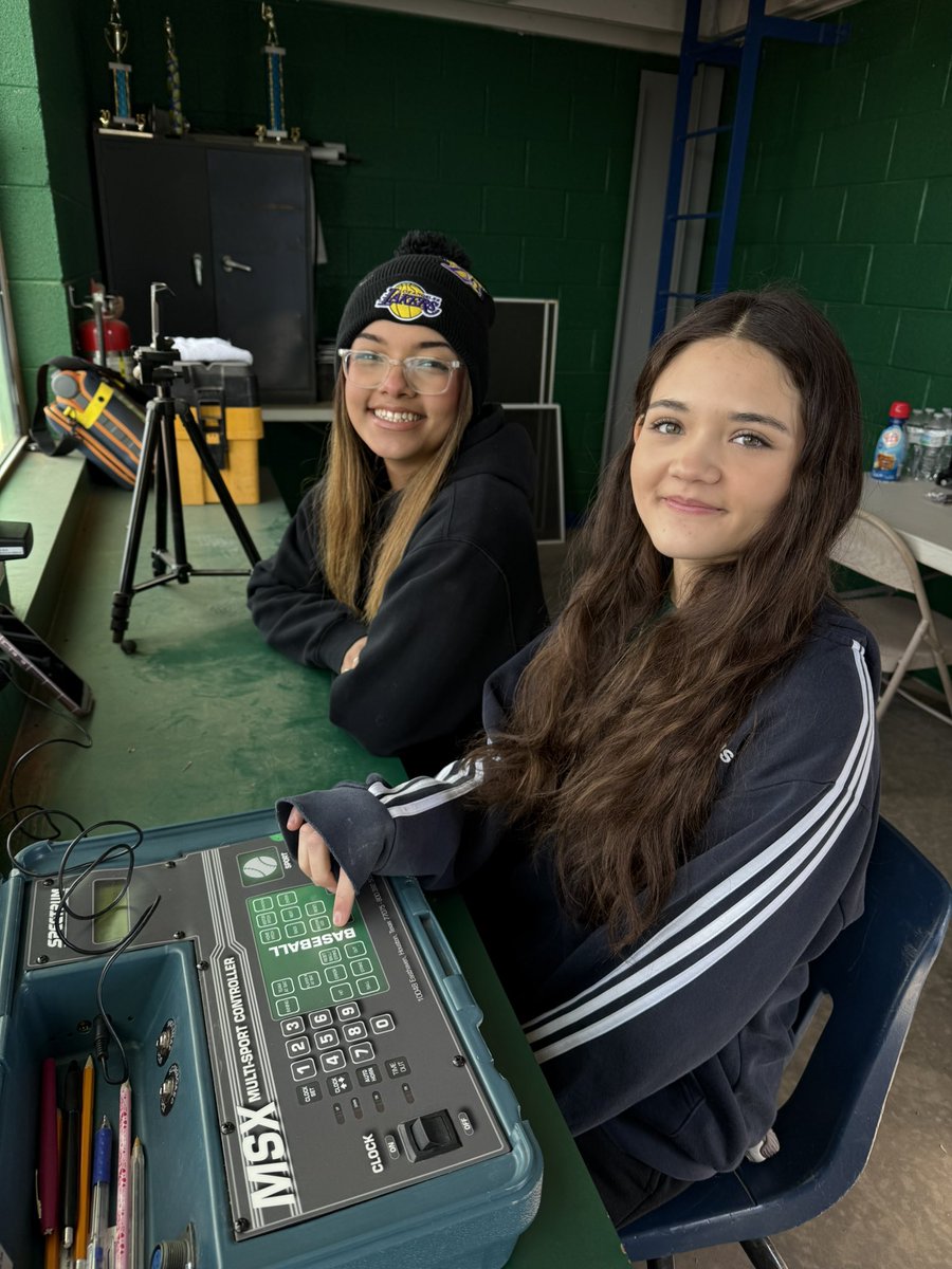 Destiny and Jassira pulling double duty today at softball… savings lives and taking score!